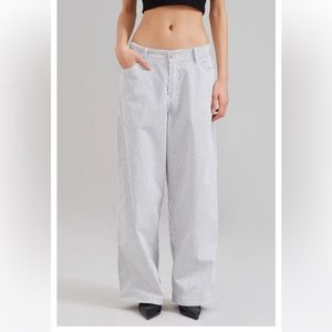 Frankie shop kaline white pants navy stripe